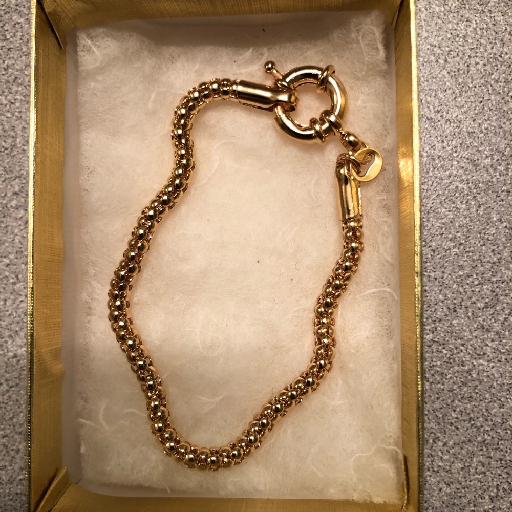 Gold Popcorn Mesh Petite Bracelet